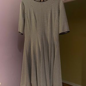 Quarter Sleeve Black and White Dress